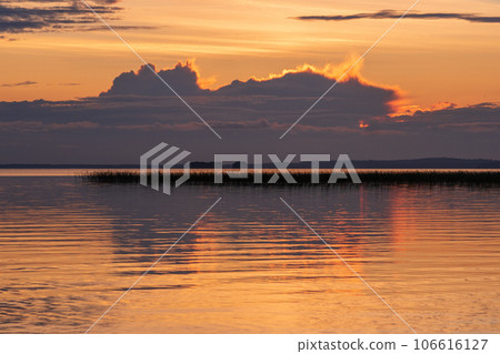 natural landscape, white night over the wide northern lake natural landscape, white night over the wide northern lake 106616127