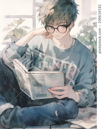 看書的眼鏡男孩 106616582