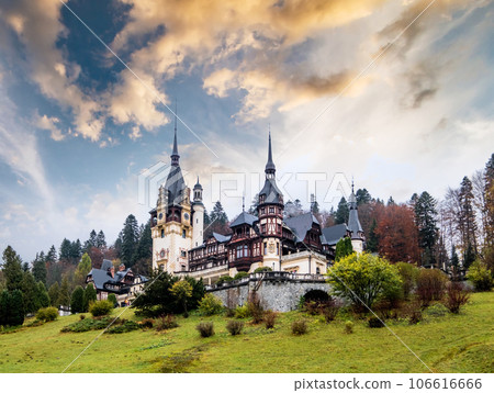 Front of Peles Castle 106616666