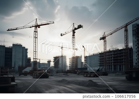 Building high-rise buildings in the post-Soviet space. Neural network AI generated 106617056