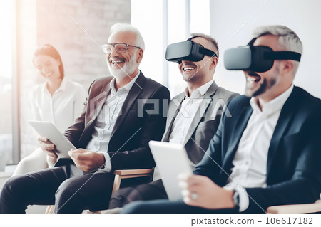 VR, business meeting conference. Neural network AI generated 106617182