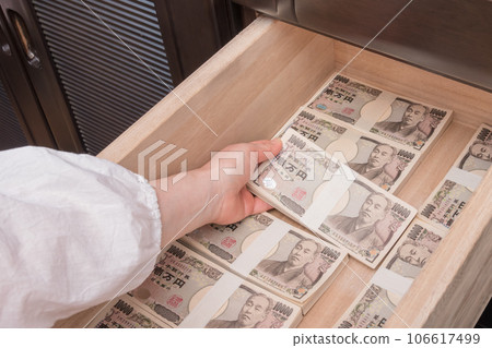 [在衣櫃抽屜裡藏一疊錢的家庭主婦] 106617499