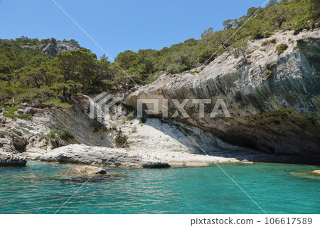 Landscape of Turkey natural rock mountains over blue sea water Landscape of Turkey natural rock mountains over blue sea water 106617589
