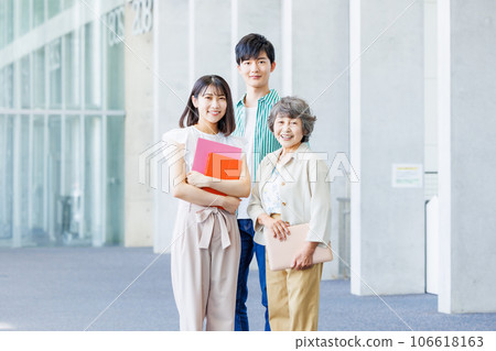University student, professor, campus image 106618163