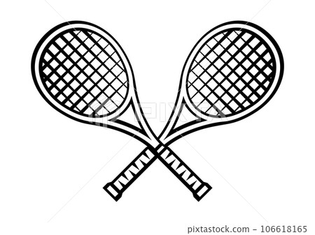 Tennis racket illustration. Sport club item or symbol. Tennis racket illustration. Sport club item or symbol. 106618165
