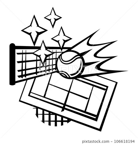 Emblem with tennis symbols. Sport club label or emblem. Emblem with tennis symbols. Sport club label or emblem. 106618194