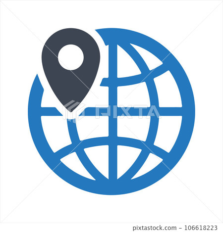 Global Location Icon, vector and glyph Global Location Icon, vector and glyph 106618223
