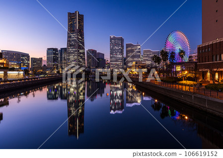 Kanagawa Prefecture Yokohama Minato Mirai/night view Kanagawa Prefecture Yokohama Minato Mirai/night view 106619152