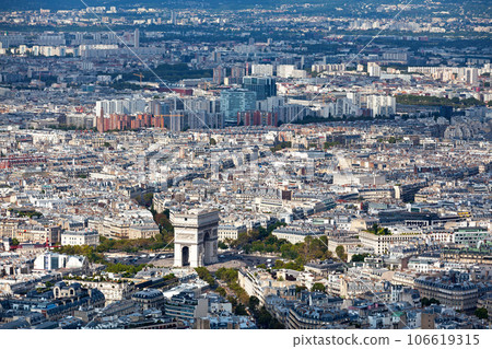 Aerial view of the Arc de Triomphe in Paris Aerial view of the Arc de Triomphe in Paris 106619315