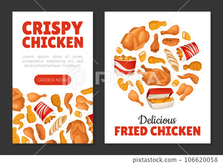 Crispy Fried Chicken Food Banner Design Vector Template 106620058