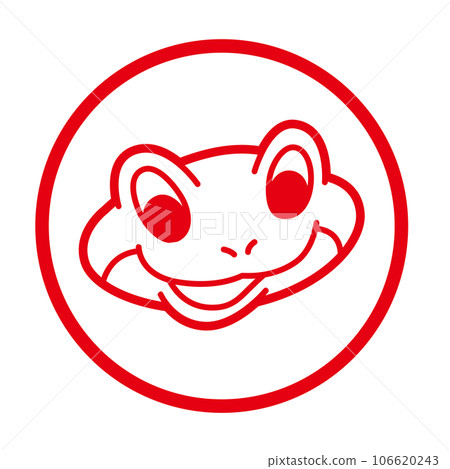 青蛙圖標圓形郵票 青蛙圖標圓形郵票 106620243