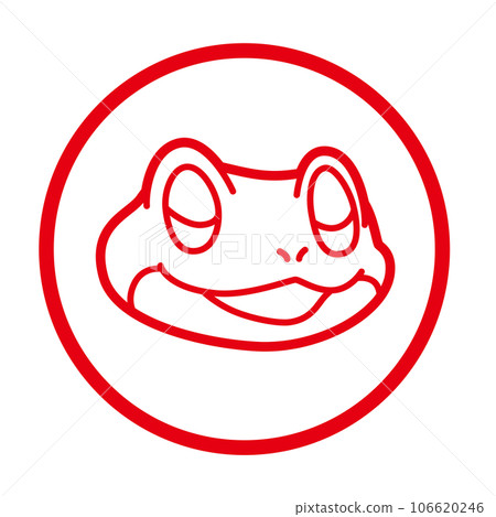 青蛙圖標圓形郵票 青蛙圖標圓形郵票 106620246