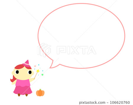 Witch of Halloween 3 with balloon 106620760