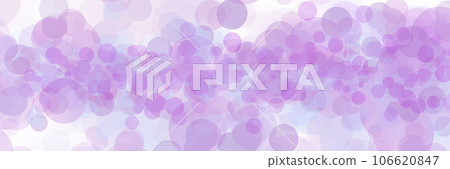 Many circles of different sizes in tones of purple, placed on a white background imitating bokeh. 106620847