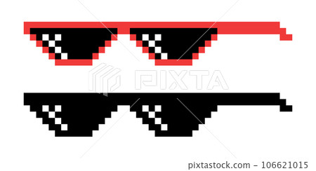 Vector Pixel Boss Glasses Icon Set in 8 bit Retro Style. Summer Meme Game Thug Design, Mafia Gangster Funky Sunglasses. Rap Music Design Element Vector Pixel Boss Glasses Icon Set in 8 bit Retro Style. Summer Meme Game Thug Design, Mafia Gangster Funky Sunglasses. Rap Music Design Element 106621015