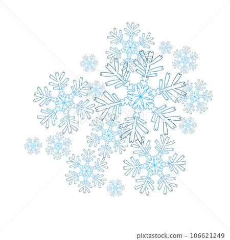 Blue snowflakes abstraction on a white background. Vector illustration 106621249
