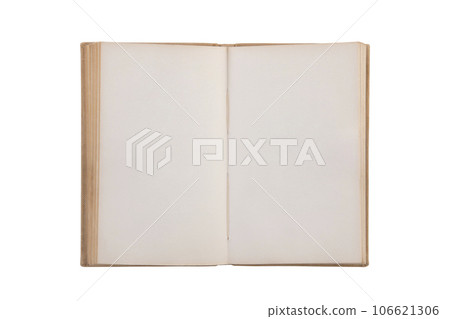 Open old book with blank pages isolated on white background with clipping path Open old book with blank pages isolated on white background with clipping path 106621306