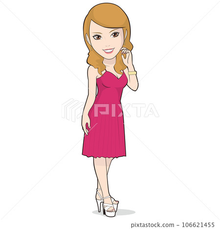 Hostess in red dress Hostess in red dress 106621455