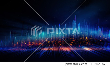 Abstract technology background with glowing lines and bokeh. Abstract technology background with glowing lines and bokeh. 106621879