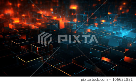 Abstract technology background, 3d illustration. Computer generated, digital composition. Abstract technology background, 3d illustration. Computer generated, digital composition. 106621881