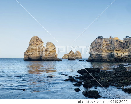 Rocky coastline , Cape Sao Goncalo de Lagos, in the Algarve Rocky coastline , Cape Sao Goncalo de Lagos, in the Algarve 106622631