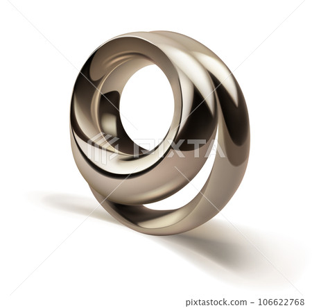 Abstract figure of two metal rings 106622768