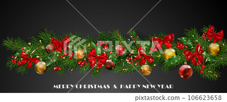 Christmas illustration with New Year symbols Christmas illustration with New Year symbols 106623658