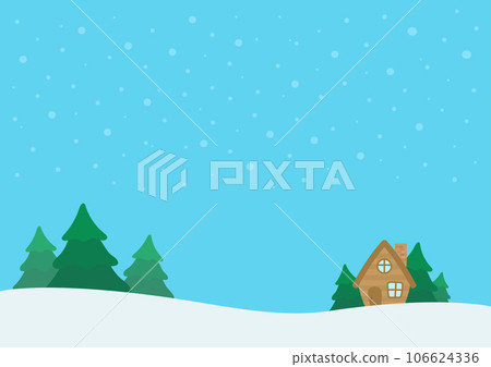 Snowy mountain hut scenery 106624336