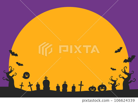 Halloween cute frame, purple background, horizontal size Halloween cute frame, purple background, horizontal size 106624339
