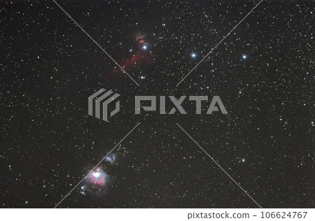 Winter starry sky Close-up of Orion 106624767
