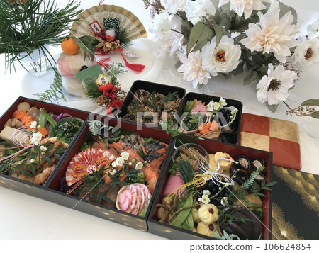 My wife's homemade home cooking, New Year's dishes, New Year's dishes, New Year's, family gatherings, homecoming, Japanese traditions, happy families 106624854