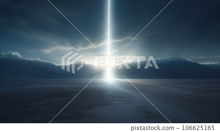 An image of mysterious light streaks from the sky "AI generated image" 106625165