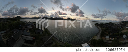 山陰海岸國立公園久美濱灣美麗夜景無人機全景拍攝 106625954