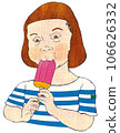 A girl who eats ice candy 106626332