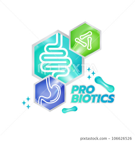 Probiotic Foods Good Bacteria Vector illustration.  106626526