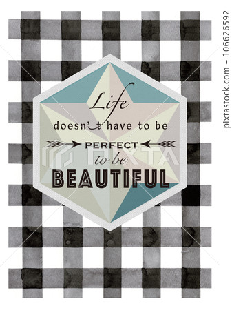 Illustration material: Gingham check, poetry, watercolor poster design 106626592