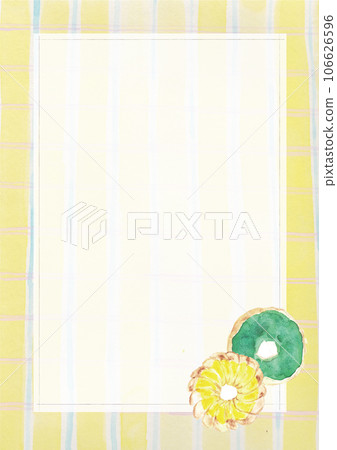 Illustration material: Check pattern, donut, watercolor frame design Illustration material: Check pattern, donut, watercolor frame design 106626596
