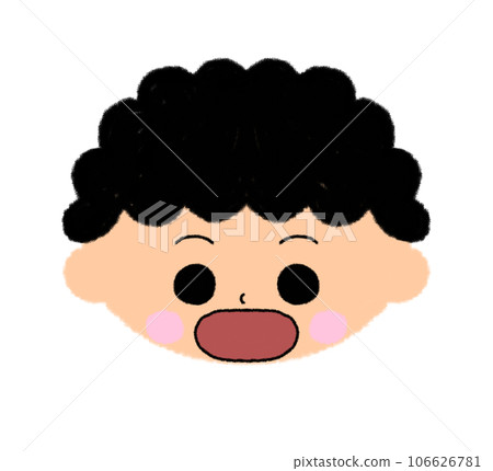 張開大嘴的男孩臉圖標 張開大嘴的男孩臉圖標 106626781