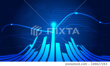 柱狀圖與K線條金融科技感空間感概念背景 106627263