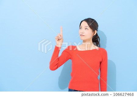 Portrait of a woman in red clothes Portrait of a woman in red clothes 106627468