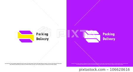S letter logo design illustration. Simple flat silhouette of letter S geometric packaging package delivery courier distributor manufacturer logistics warehouse. Brand initial letter icon symbol. 106628616
