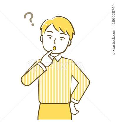 一個男人想知道的上半身插圖-友好的簡單觸摸黃色 106628744