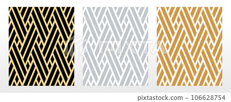 Set of abstract geometric patterns. Seamless vector backgrounds. Colored ornaments Graphic modern patterns Simple lattice graphic design Set of abstract geometric patterns. Seamless vector backgrounds. Colored ornaments Graphic modern patterns Simple lattice graphic design 106628754
