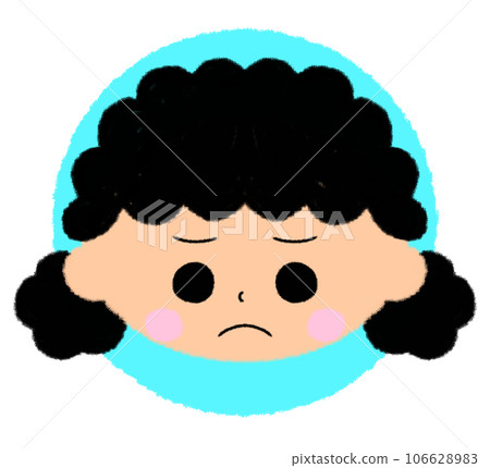 Angry girl face icon [round colored icon] 106628983