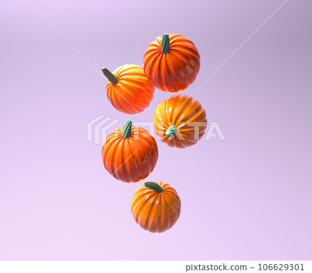 Autumn pumpkins - Harvest and Thanksgiving theme - 3D Autumn pumpkins - Harvest and Thanksgiving theme - 3D 106629301