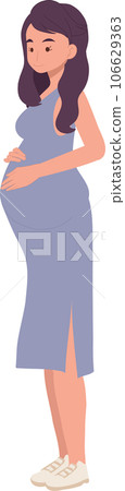 Pregnancy Concept Illustration. Expecting Mother's Love. Pregnant Woman Hugging Belly. Future Mom Embracing Pregnancy Pregnancy Concept Illustration. Expecting Mother's Love. Pregnant Woman Hugging Belly. Future Mom Embracing Pregnancy 106629363