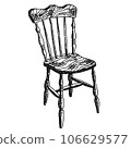 仿古風格椅子鋼筆劃/手繪插畫 106629577