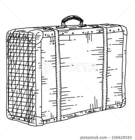 Vintage-style trunk case pen drawing/hand-drawn illustration Vintage-style trunk case pen drawing/hand-drawn illustration 106629583