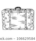復古風格行李箱鋼筆劃/手繪插畫 106629584