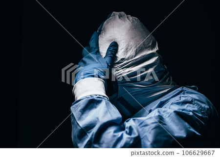 Men in protective clothing for infectious disease control 106629667